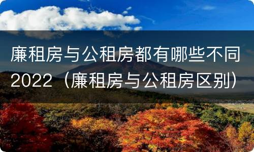 廉租房与公租房都有哪些不同2022（廉租房与公租房区别）