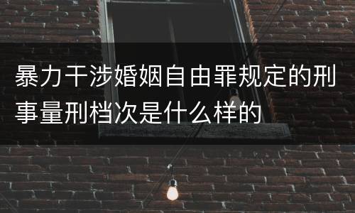 暴力干涉婚姻自由罪规定的刑事量刑档次是什么样的