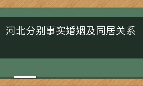 河北分别事实婚姻及同居关系