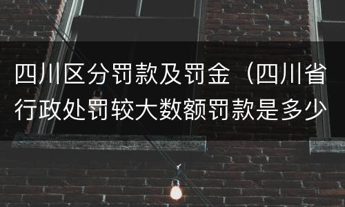 四川区分罚款及罚金（四川省行政处罚较大数额罚款是多少）