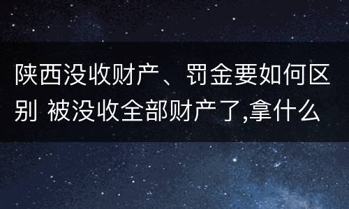 陕西没收财产、罚金要如何区别 被没收全部财产了,拿什么交罚金