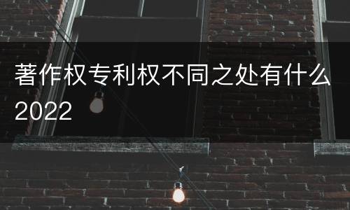 著作权专利权不同之处有什么2022