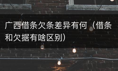 广西借条欠条差异有何（借条和欠据有啥区别）