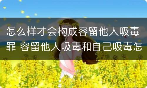 怎么样才会构成容留他人吸毒罪 容留他人吸毒和自己吸毒怎么定罪
