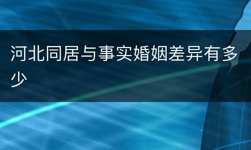 河北同居与事实婚姻差异有多少