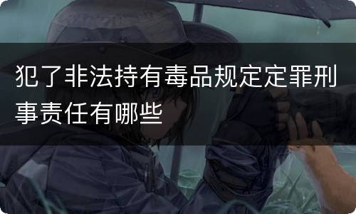 犯了非法持有毒品规定定罪刑事责任有哪些