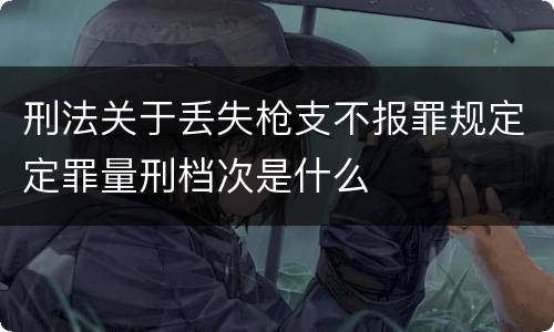 刑法关于丢失枪支不报罪规定定罪量刑档次是什么