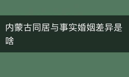 内蒙古同居与事实婚姻差异是啥