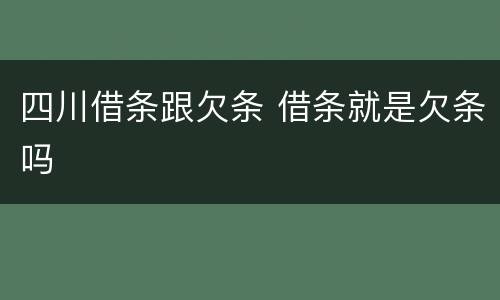 四川借条跟欠条 借条就是欠条吗
