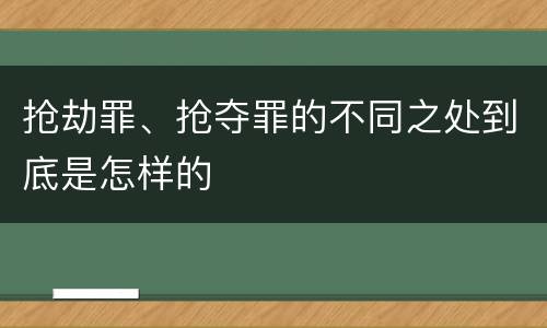 抢劫罪、抢夺罪的不同之处到底是怎样的