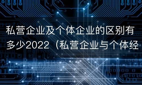 私营企业及个体企业的区别有多少2022（私营企业与个体经营企业的区别）