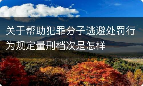 关于帮助犯罪分子逃避处罚行为规定量刑档次是怎样
