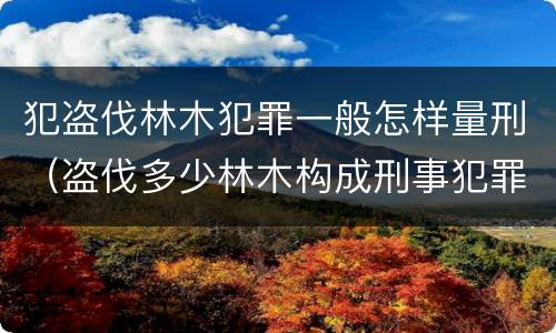 犯盗伐林木犯罪一般怎样量刑（盗伐多少林木构成刑事犯罪）