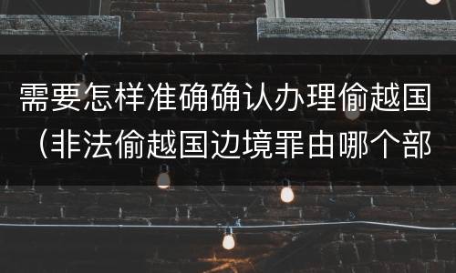 需要怎样准确确认办理偷越国（非法偷越国边境罪由哪个部门办理）