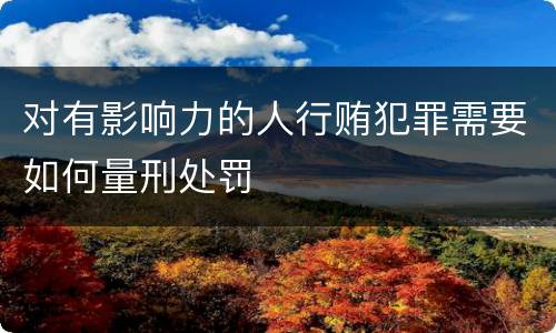 对有影响力的人行贿犯罪需要如何量刑处罚