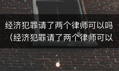 经济犯罪请了两个律师可以吗（经济犯罪请了两个律师可以吗）