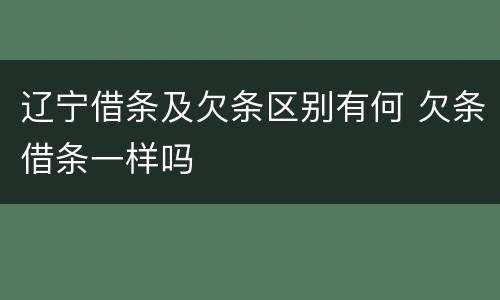 辽宁借条及欠条区别有何 欠条借条一样吗