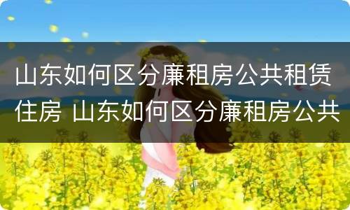 山东如何区分廉租房公共租赁住房 山东如何区分廉租房公共租赁住房和住宅