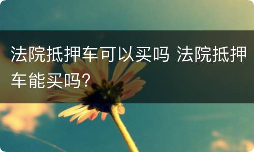 法院抵押车可以买吗 法院抵押车能买吗?