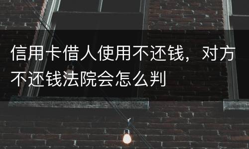 信用卡借人使用不还钱，对方不还钱法院会怎么判