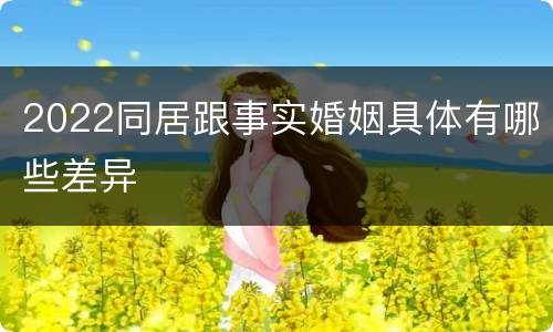 2022同居跟事实婚姻具体有哪些差异