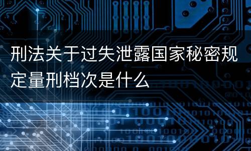 刑法关于过失泄露国家秘密规定量刑档次是什么