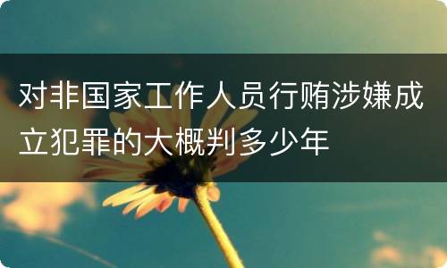 对非国家工作人员行贿涉嫌成立犯罪的大概判多少年