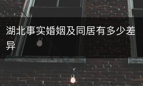 湖北事实婚姻及同居有多少差异