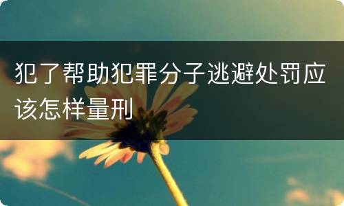 犯了帮助犯罪分子逃避处罚应该怎样量刑