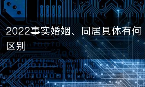 2022事实婚姻、同居具体有何区别