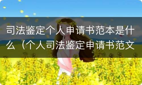 司法鉴定个人申请书范本是什么（个人司法鉴定申请书范文）