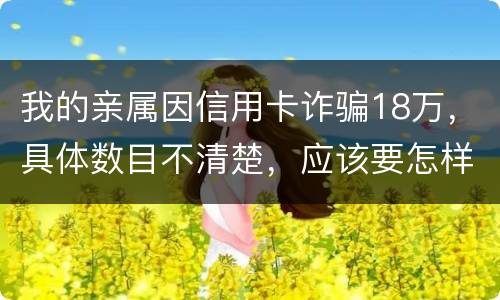 我的亲属因信用卡诈骗18万，具体数目不清楚，应该要怎样办
