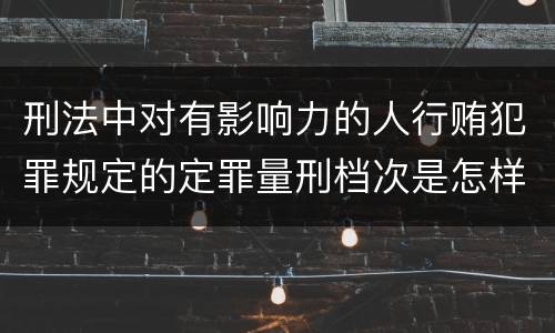 刑法中对有影响力的人行贿犯罪规定的定罪量刑档次是怎样的