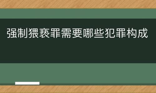 强制猥亵罪需要哪些犯罪构成