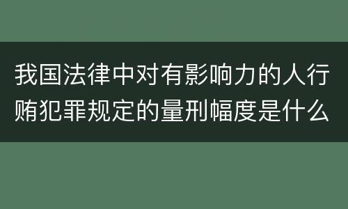 我国法律中对有影响力的人行贿犯罪规定的量刑幅度是什么