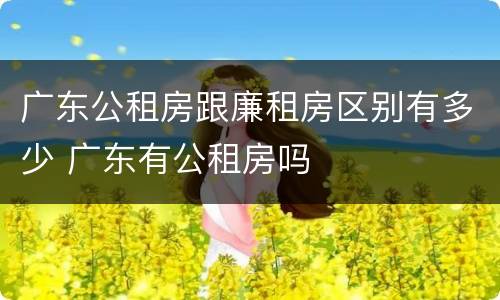 广东公租房跟廉租房区别有多少 广东有公租房吗