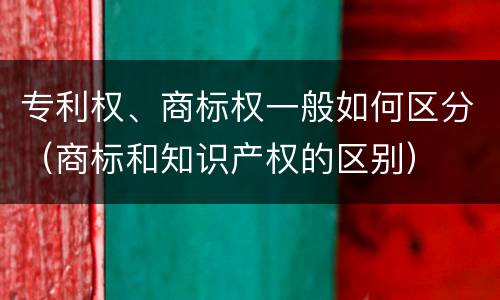 专利权、商标权一般如何区分（商标和知识产权的区别）