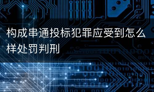 构成串通投标犯罪应受到怎么样处罚判刑
