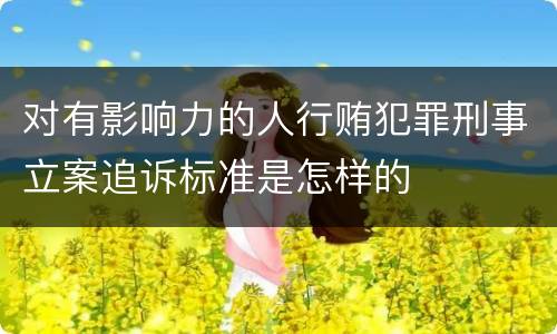 对有影响力的人行贿犯罪刑事立案追诉标准是怎样的