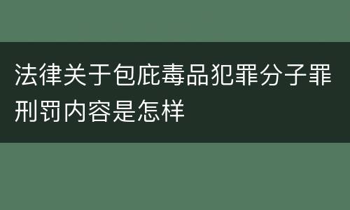 法律关于包庇毒品犯罪分子罪刑罚内容是怎样