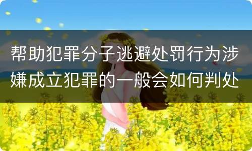 帮助犯罪分子逃避处罚行为涉嫌成立犯罪的一般会如何判处