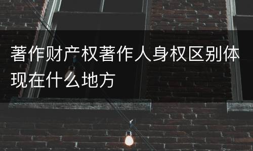 著作财产权著作人身权区别体现在什么地方