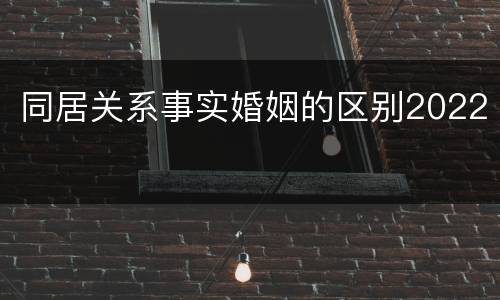 同居关系事实婚姻的区别2022