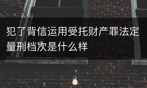 犯了背信运用受托财产罪法定量刑档次是什么样