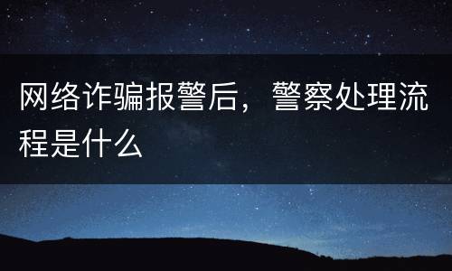 网络诈骗报警后，警察处理流程是什么