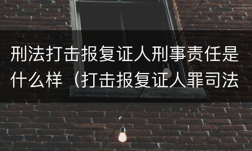 刑法打击报复证人刑事责任是什么样（打击报复证人罪司法解释）
