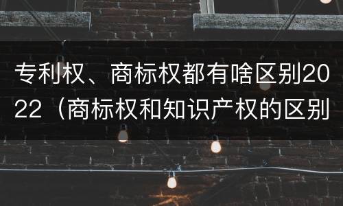 专利权、商标权都有啥区别2022（商标权和知识产权的区别）
