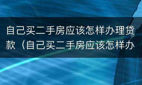 自己买二手房应该怎样办理贷款（自己买二手房应该怎样办理贷款流程）