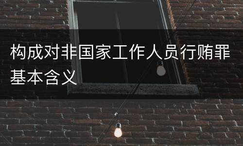 构成对非国家工作人员行贿罪基本含义