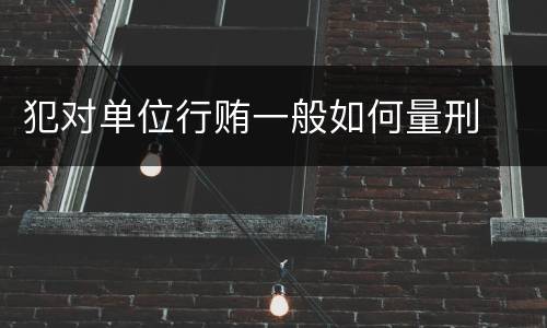 犯对单位行贿一般如何量刑
